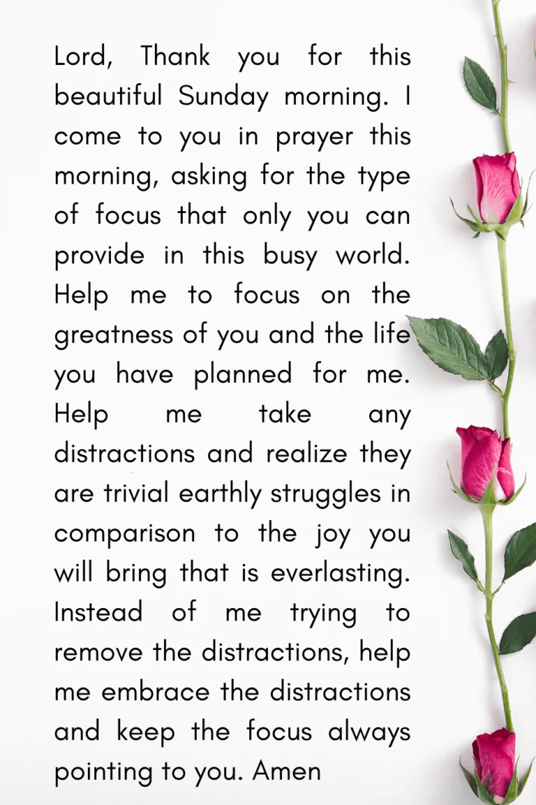 Focus Prayer For Sunday Morning